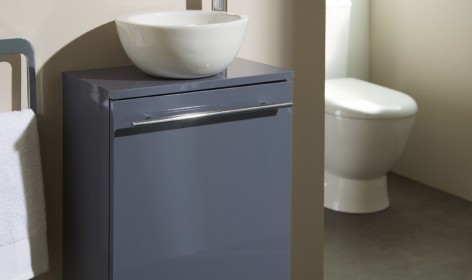 Meuble lave-mains bol gris souris, meuble lave-mains, meubles lave-mains, meuble lave mains planetebain