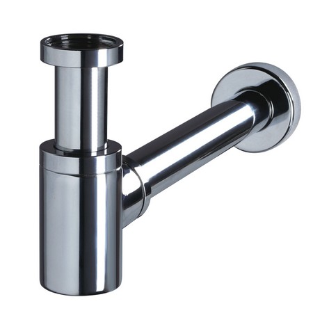siphon chromé pour évier vasque ou lavabo facile à demonter