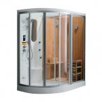 un cabine de douche et son sauna