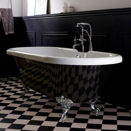 baignoire ilot vintage, ronde et noire