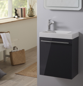 Meuble lave main gris salle de bain