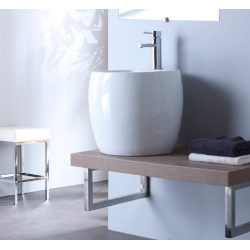 Lavabo totem blanc