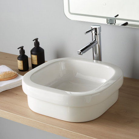 Vasque semi encastrable blanche