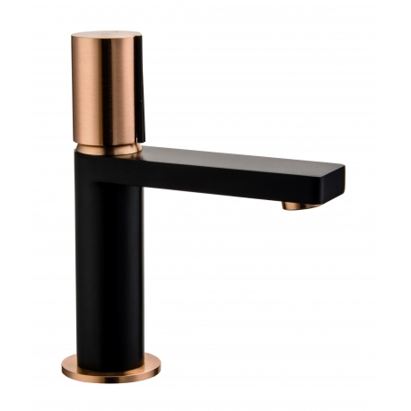 Mitigeur lavavo noir et or rose avec cartouche