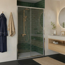 Rail de porte de douche coulissante en chrome