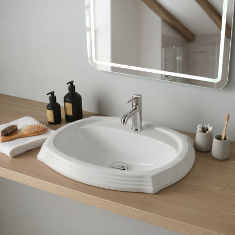 Vasque à encastrer ovale retro blanche