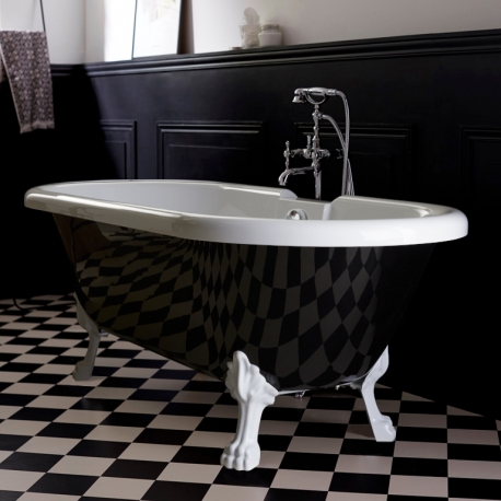 baignoire ancienne avec pieds patte de lion noir