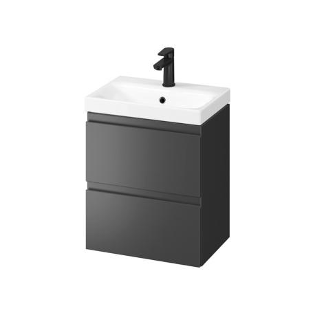 lavabo meuble salle de bain gain de place noir