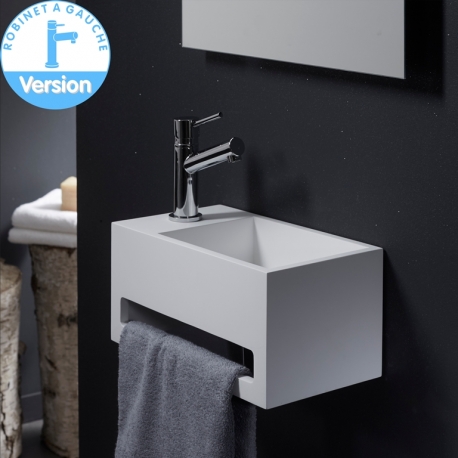 lave mains porte serviettes blanc