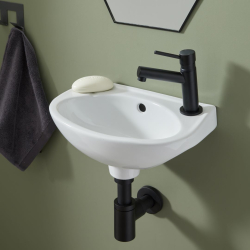 Lave main pour WC blanc gain de place
