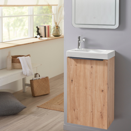 meuble lave mains bois chene sans robinetterie
