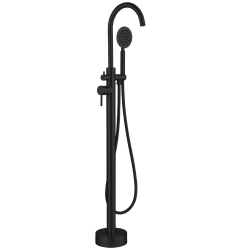 robinetterie sur pied noir mat pour baignoire