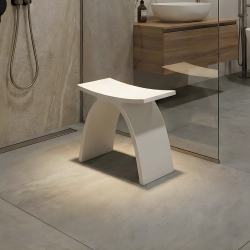Tabouret de bain solisurface blanc