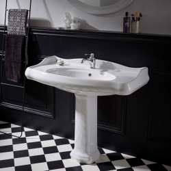 lavabo colonne retro en céramique 