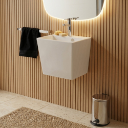 lavabo totem blanc rectangulaire à suspendre 