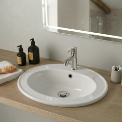Vasque à encastrer ovale blanche en céramique