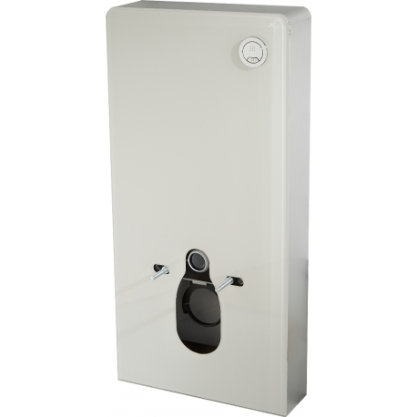 bati-support en verre blanc pour WC suspendu