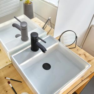 Bonde universelle pour lavabo et vasque en laiton noir 