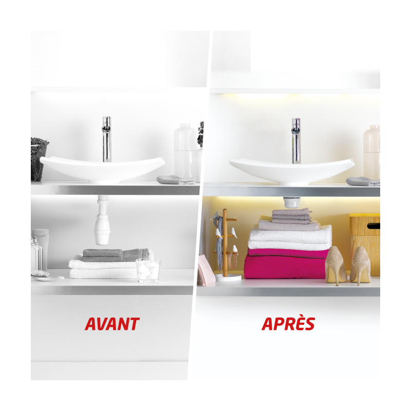 Ensemble bon et siphon gain de place en laiton 