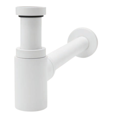 Siphon de lavabo en laiton blanc