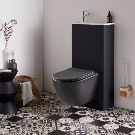 WC suspendu avec lave-mains intégré 
