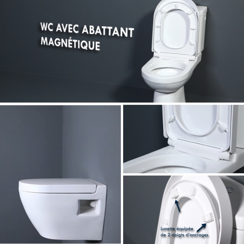 abattant magnétique pour WC 