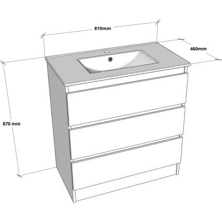 meuble salle de bain 80cm à poser