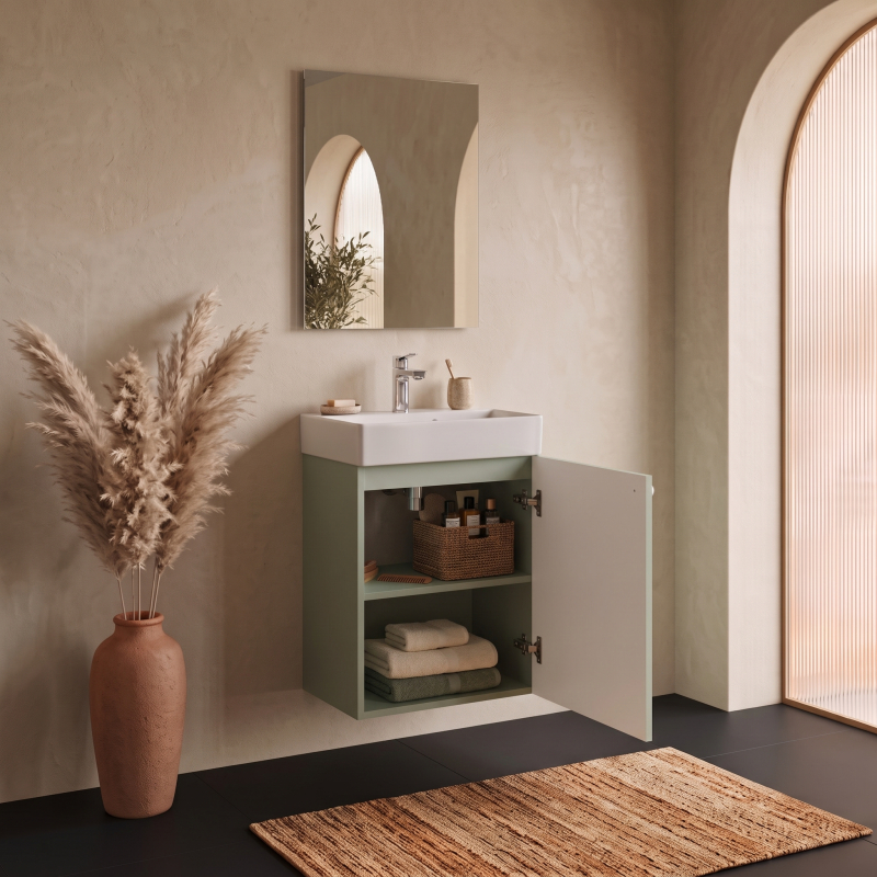 meuble salle de bain faible profondeur 50cm vert 