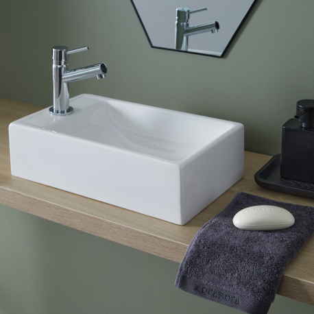 Lane main rectangulaire design blanc