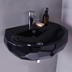 Lavabo à suspendre en céramique noir